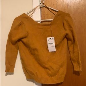 Zara 3/4 scoop neck knit top